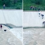 human-chain-to-rescue-dog